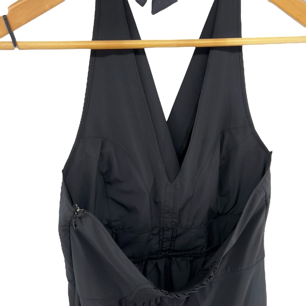 Athleta Go Anywhere Halter Dress Sz 8 Black Built In Bra  Featherweight Stretch - Picture 10 of 16